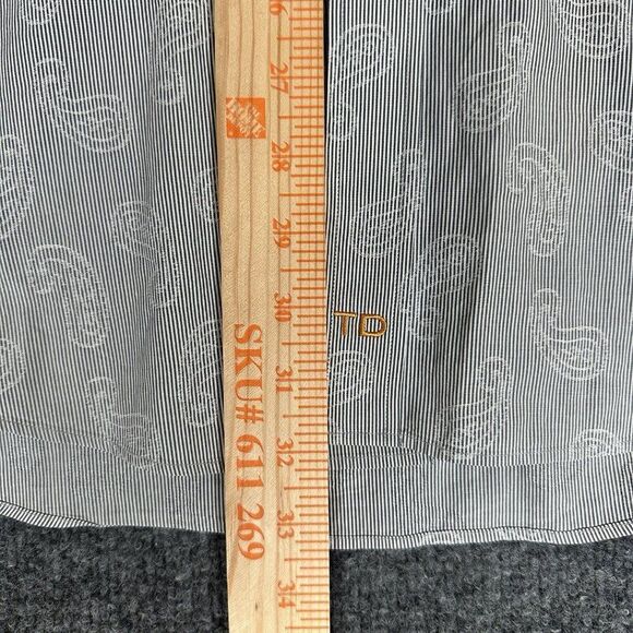 Thomas Dean Shirt Mens XL Grey Flip Cuff Paisley Long Sleeve Button Up Adult - Picture 5 of 5